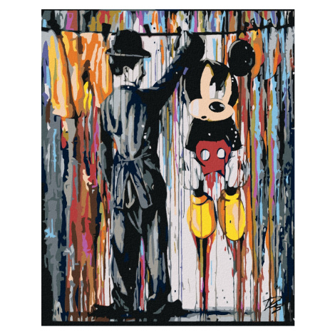 Diamantové maľovanie - MICKEY MOUSE Rámovanie: bez rámu a bez vypnutia plátna, Rozmer: 40x50 cm