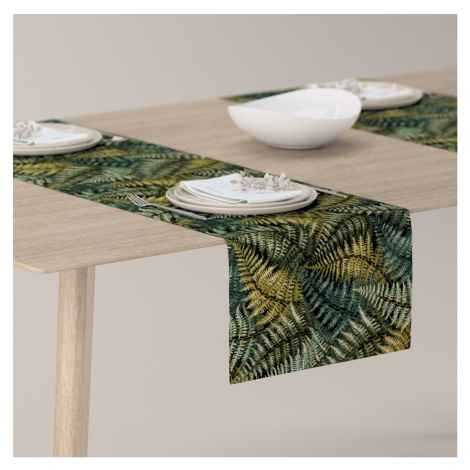 Dekoria Štóla na stôl, zelené listy, 40 x 130 cm, Intenso Premium, 144-18