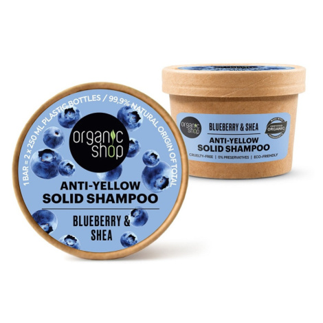 ORGANIC SHOP Tuhý šampón pre blond vlasy Čučoriedka a bambucké maslo 60 g