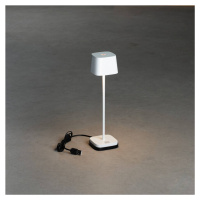 Stolová LED lampa Capri-Mini do exteriéru, biela