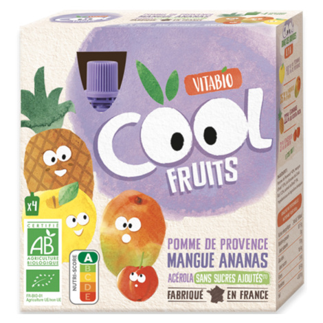 VITABIO Cool fruits vrecko jablko, mango, ananás 4m+ BIO 4 x 90 g