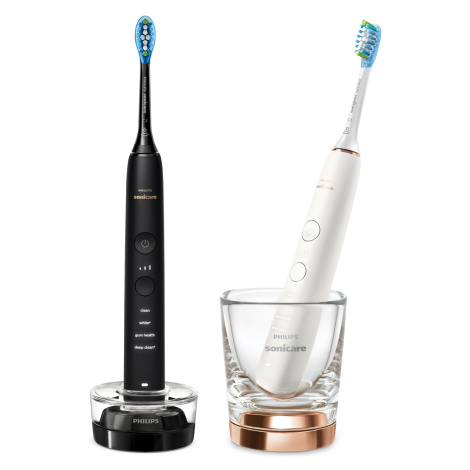 Sonická zubná kefka 1+1 Philips Sonicare DiamondClean 9000 Black and White HX9914/57 s aplikácio