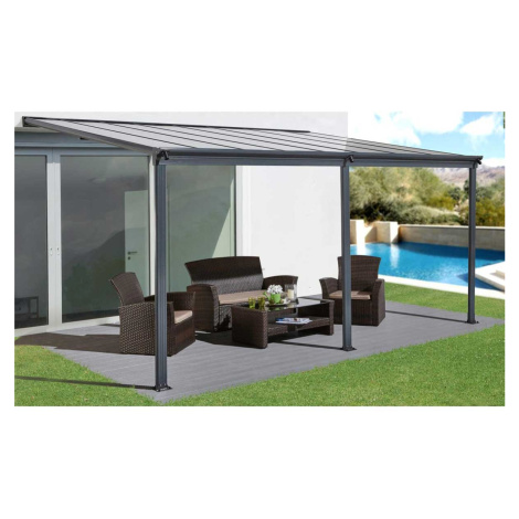 Hliníková pergola LANITPLAST WALL 53 antracit + číry PC LG2129