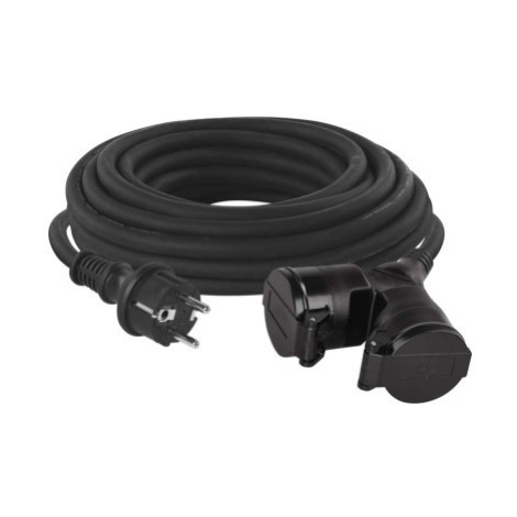 Venkovní prodlužovací kabel s 2 zásuvkami ZANE 15 m černý EMOS