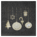 Bavlnený vianočný uterák čierny s vianočnými ozdobami Šírka: 50 cm | Dĺžka: 90 cm