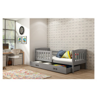 BMS Detská posteľ KUBUŠ 1 s úložným priestorom FARBA: Grafit 80 x 160 cm, DOPLNKOVÁ FARBA: Grafi