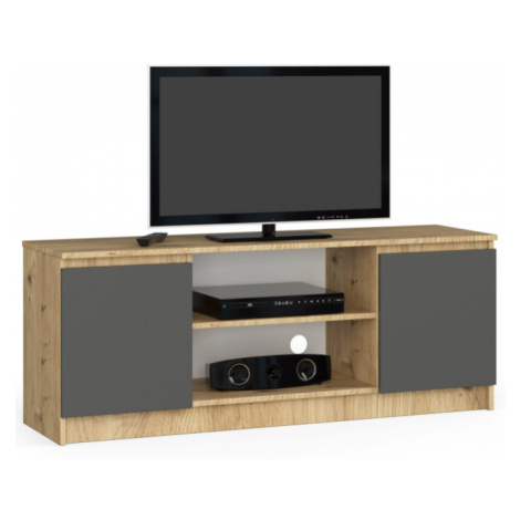 Stolík pod TV RTV 140 2D 1P dub artisan / sivý