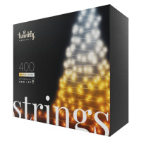 Twinkly Strings Gold Edition chytré žiarovky na stromček 400 ks 32m čierny kábel