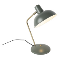 Retro stolná lampa zelená s bronzovou - Milou