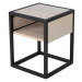 Čierny/v prírodnej farbe nočný stolík s doskou z dubového dreva s poličkami Diva – Spinder Desig