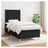 vidaXL Posteľný rám boxspring s matracom čierny 80x200 cm látka