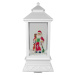mamido  Vianočné dekorácie lampáš lampa s Santa Claus biele vianočné koledy svetla