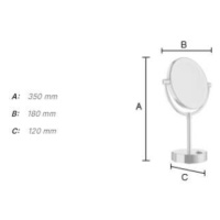 SO - OUTLINE FK442 - Samolepiace magnetické zrkadlo CHL - chróm lesklý