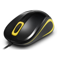 Crono CM643Y - optická myš, USB, čierna + žltá