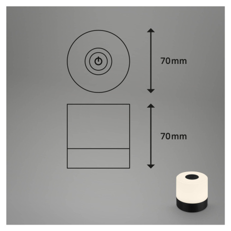Nabíjateľná stolová lampa LED Smal, čierna, 2 700 K, stmievateľná