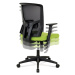Kancelárska stolička na kolieskach KOLTA – s podrúčkami, čierna/zelená