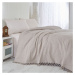 Svetlohnedá bavlnená ľahká prikrývka cez posteľ Brown, 220 x 240 cm