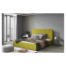NABBI Ante 160 čalúnená manželská posteľ s roštom žltá