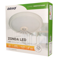 Stropné LED svietidlo ZONDA so senzorom 12W, 4000K, 800lm, biele (ORNO)