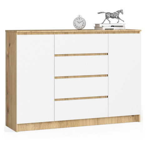 RAUMHIRSCH FURNITURE KOMODA Dub Artisan, biela 99/138/40