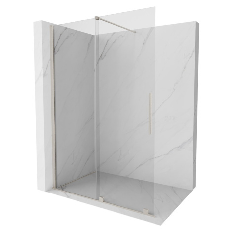 MEXEN/S - Velar Sprchová zástena posuvná Walk-in 160 x 200 cm, transparent 8 mm, nikel kartáčova