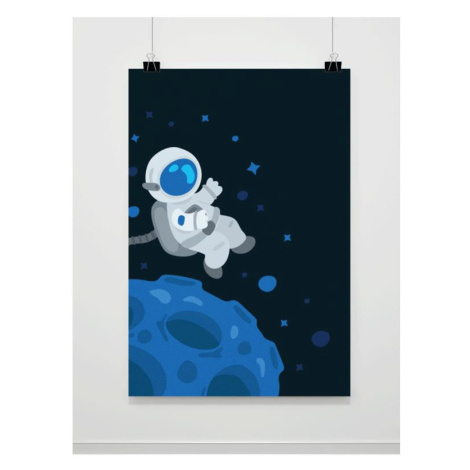 Detský dekoračný plagát s obrázkom kozmonauta