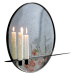 Zrkadlo so stojanom na 2 sviečky, patinované, čierny kovový rám, HAREO TYP 1
