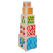 Drevená skladacia veža Color Stacking Tower Eichhorn 5 farebných kociek a 5 tvarov od 12 mes