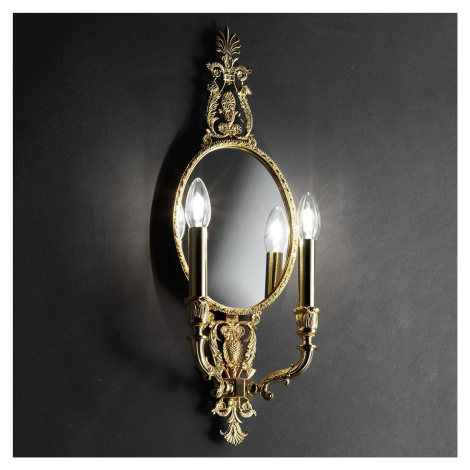Majesta – 2-plameňové nástenné svietidlo, zrkadlo Masiero