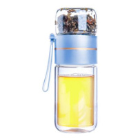 TORO Sklenená fľaša na čaj TORO 165ml+90ml borosilikátové dvojité sklo