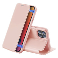 Apple iPhone 12 Pro Max, puzdro s bočným otváraním, stojan, Dux Ducis Skin X, ružová