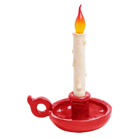 Stolová LED lampa Grimm Bugia tvar sviečky červená SELETTI