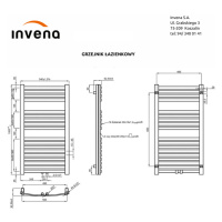 INVENA - Kúpeľňový radiátor 540 x 1000, grafit UG-02-100-A