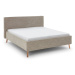 Béžová čalúnená dvojlôžková posteľ s úložným priestorom s roštom 160x200 cm Riva – Meise Möbel