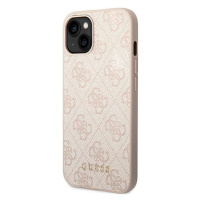 Plastové puzdro Guess na Apple iPhone 14 GUHCP14SG4GFPI 4G Gold Logo ružové