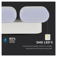 Záhradné LED nástenné svietidlo otočné 12W, 3000K, 1320lm, IP65, biele VT-814 (V-TAC)