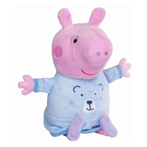 Peppa Pig 2v1 plyšový zaspávač hrajúci + svetlo, modrý, 25 cm Simba