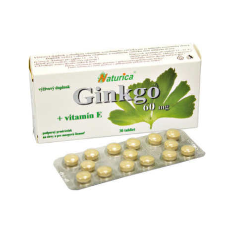 NATURICA Ginkgo 60 mg + vitamín E 30 tabliet