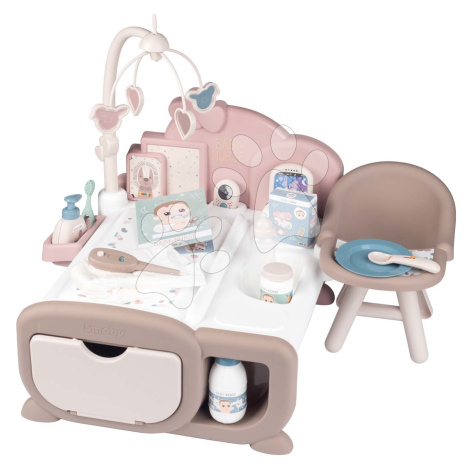 Domček Cocoon Nursery Natur D'Amour Baby Nurse Smoby denná a nočná zóna s elektronickými funkcia