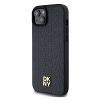 DKNY PU Leather Repeat Pattern Stack Logo Magsafe Apple iPhone 15 Plus DKHMP15MPSHRPSK Black