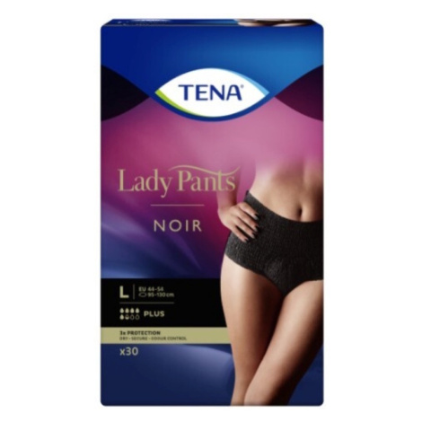 TENA Lady pants plus noir čierne inkontinenčné nohavičky L 30 kusov