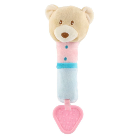 Teddies Pískátko medveď ružové 22 cm