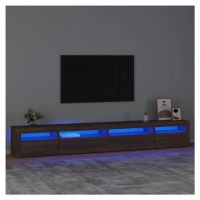 vidaXL TV skrinka s LED svetlami hnedý dub 270x35x40 cm