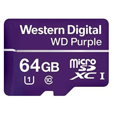 WD 64GB Purple microSDXC card Class10 (80MB/50MB)