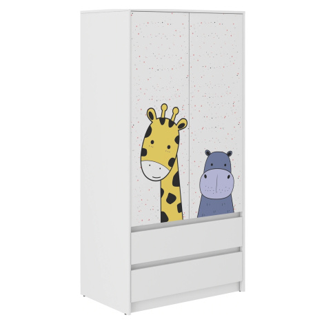 Detská šatníková skriňa s veľkou žirafou 180x55x90 cm