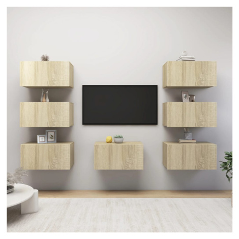 vidaXL TV skrinky 7 ks dub sonoma 30,5x30x60 cm drevotrieska