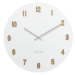 Veľké biele drevené hodiny LAVVU WHITE LCT4070, 50 cm