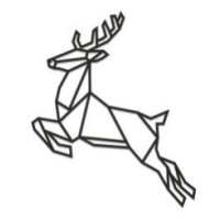 Drevená dekorácia Jumping Deer Siluette