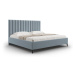 Svetlomodrá čalúnená dvojlôžková posteľ s úložným priestorom s roštom 200x200 cm Casey – Mazzini