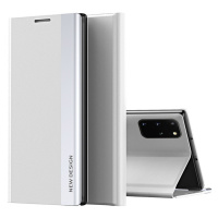 Samsung Galaxy A51 SM-A515F, puzdro s bočným otváraním, stojan, Wooze Silver Line, svetlo sivá